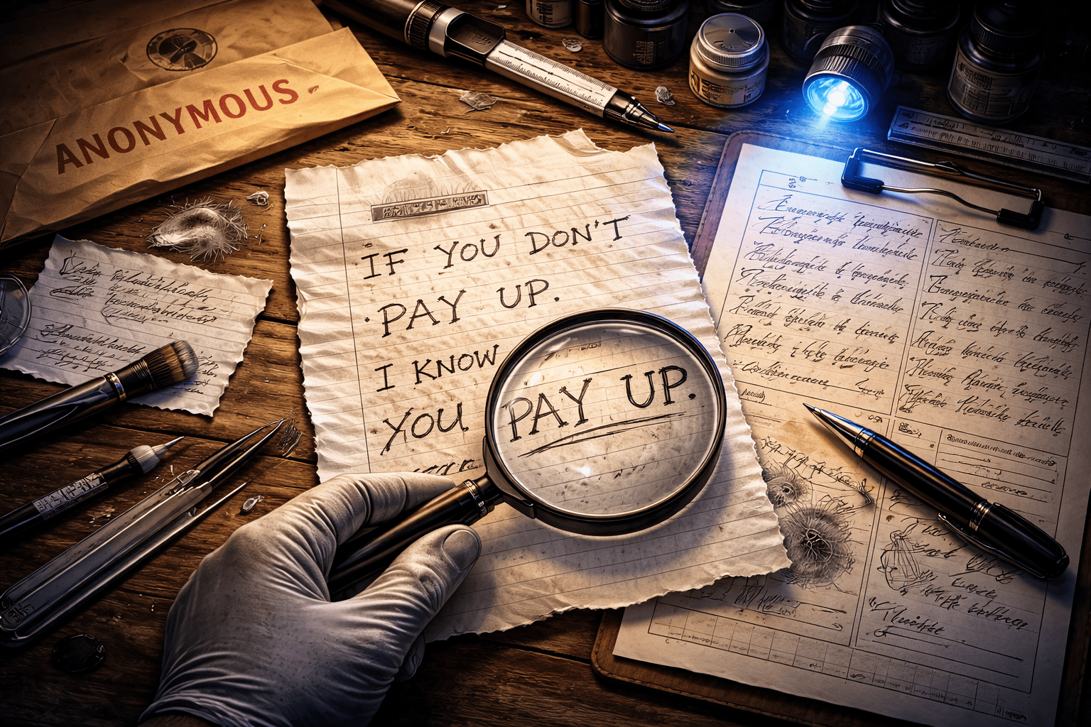 Forensic examination of anonymous letters