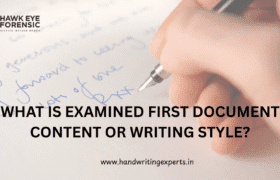 What is examined first document content or writing style?